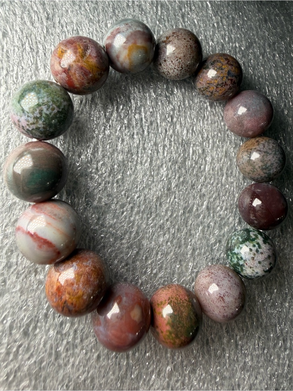 Beautiful 13MM High Quality Ocean Jasper Natural Crystal Bracelet